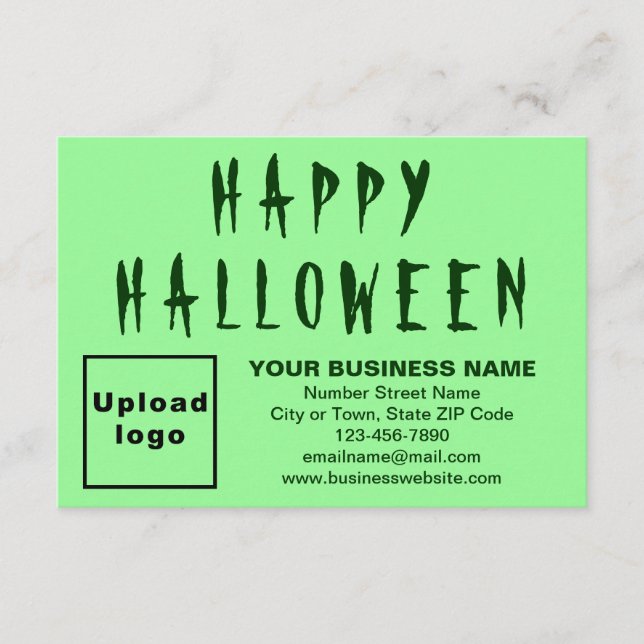 Business Halloween Small Light Green Flat Card (Front)