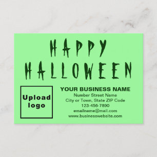 Business Halloween Small Light Green Flat Greeting Card