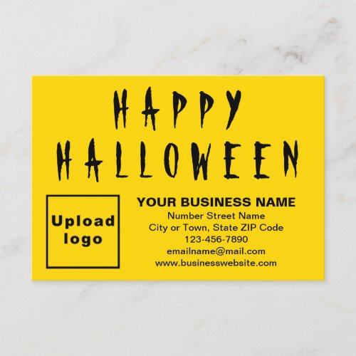 Business Halloween Small Yellow Flat Greeting Card