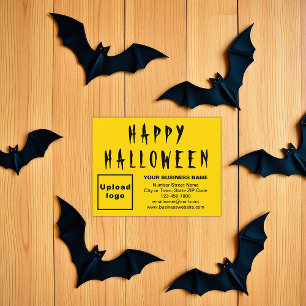 Business Halloween Small Yellow Flat Holiday Card