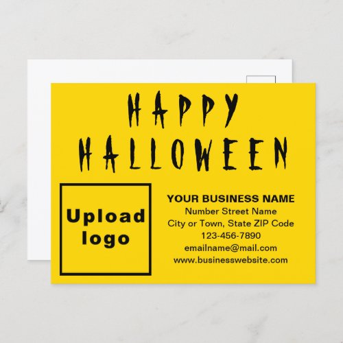 Business Halloween Yellow Holiday Postcard