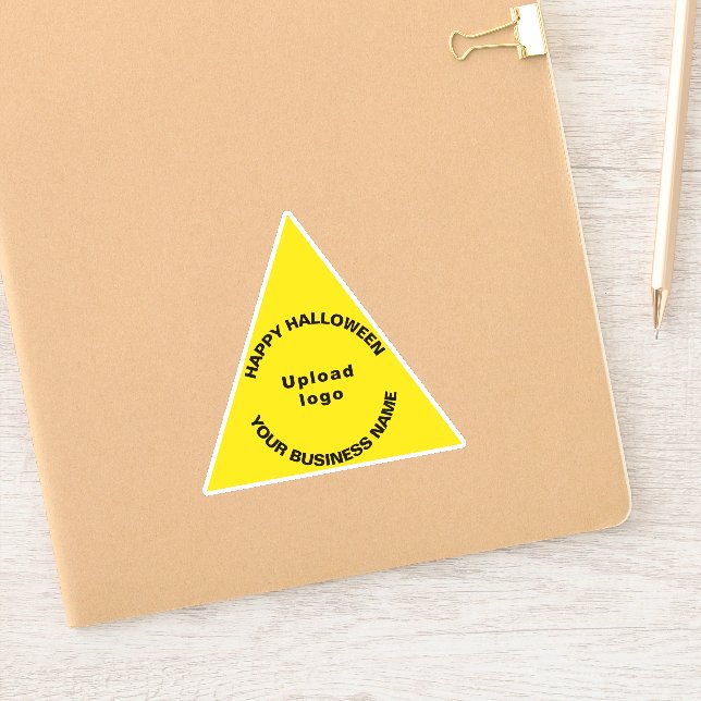 Business Halloween Yellow Triangle Vinyl Sticker (Notebook)