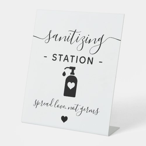 Business Hand Sanitizing Station Minimalist Modern Pedestal Sign