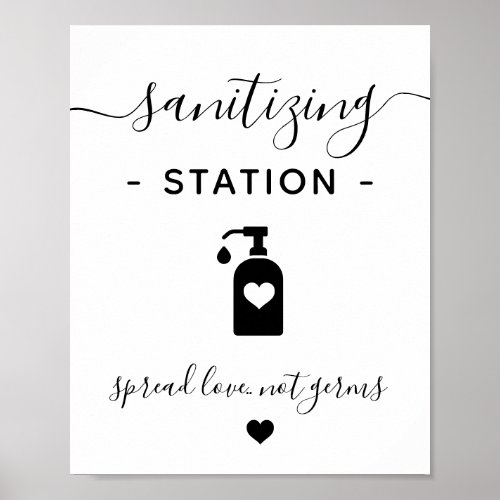 Business Hand Sanitizing Station Minimalist Modern Poster