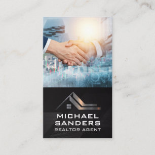 Business Hand Shake   Real Estate Logo Card