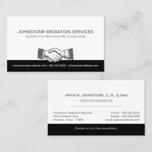 Business Handshake Professional Black Gray Card