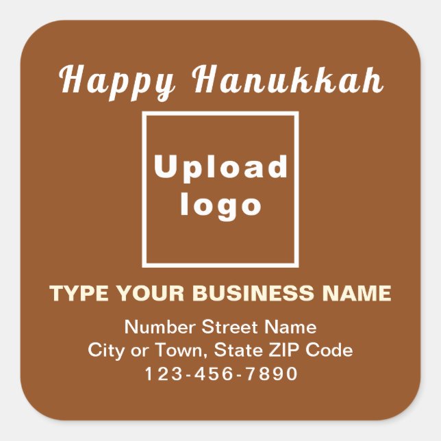Business Hanukkah Brown Square Sticker (Front)