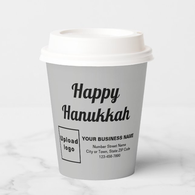 Business Hanukkah Gray Paper Cup (Front)