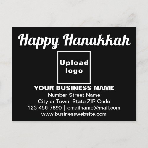Business Hanukkah Greeting on Black Postcard