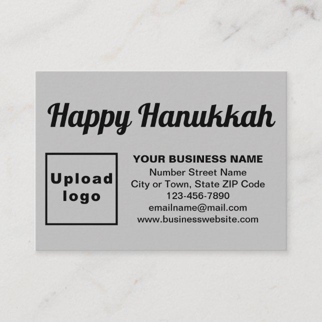 Business Hanukkah Greeting on Gray Enclosure Card (Front)