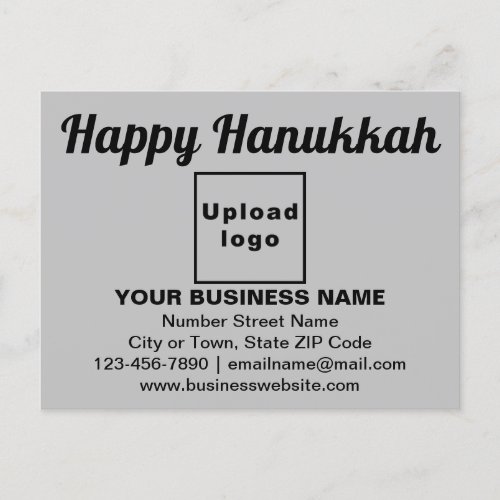 Business Hanukkah Greeting on Gray Postcard