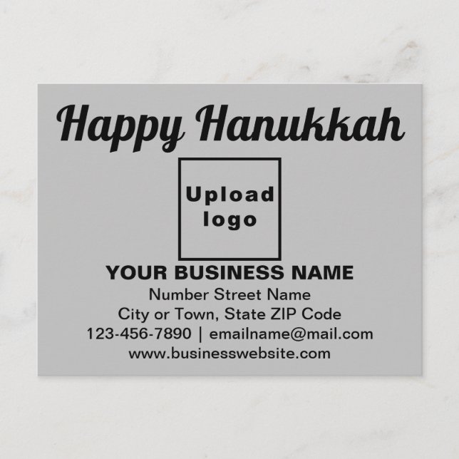 Business Hanukkah Greeting on Gray Postcard (Front)