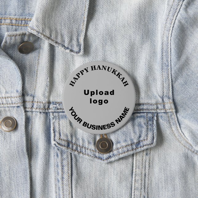 Business Hanukkah Greeting on Gray Round Button (In Situ)