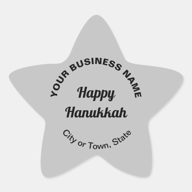 Business Hanukkah Greeting on Gray Star Sticker (Front)