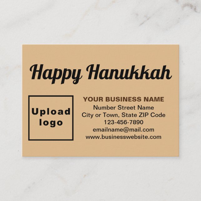 Business Hanukkah Greeting on Light Brown Enclosure Card (Front)