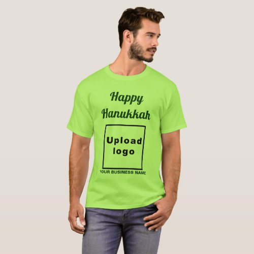 Business Hanukkah Greeting on Lime Green T_Shirt