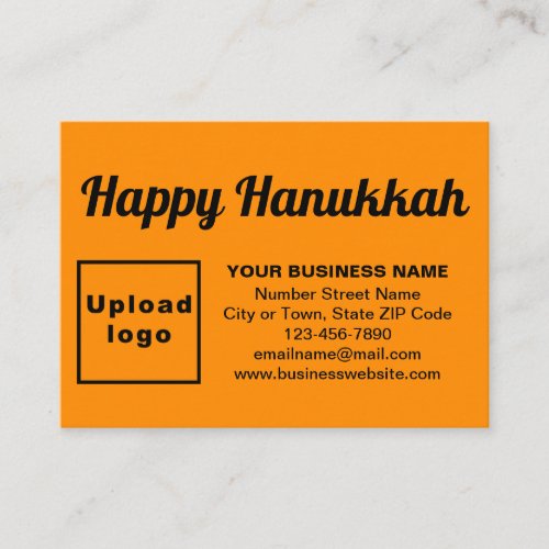 Business Hanukkah Greeting on Orange Color Enclosure Card