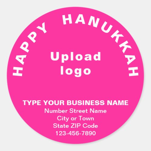 Business Hanukkah Greeting on Pink Round Sticker