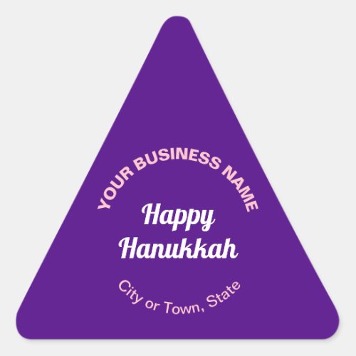Business Hanukkah Greeting on Purple Triangle Sticker
