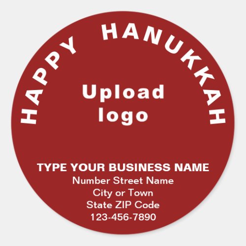 Business Hanukkah Greeting on Red Round Sticker