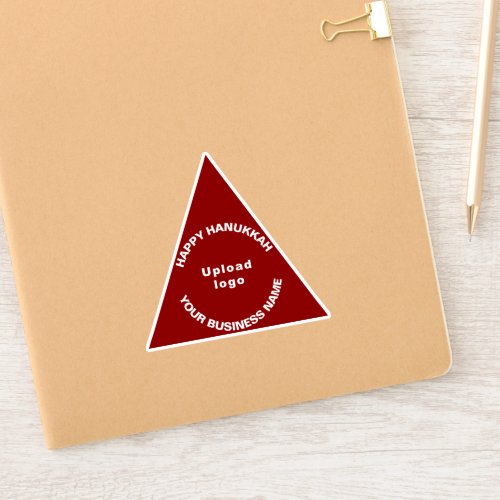 Business Hanukkah Greeting on Red Triangle Vinyl Sticker