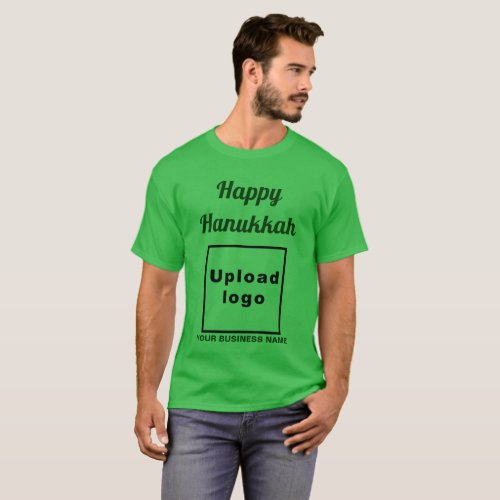 Business Hanukkah Greeting on Shamrock Green T_Shirt