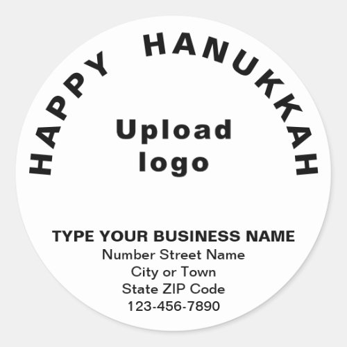 Business Hanukkah Greeting on White Round Sticker