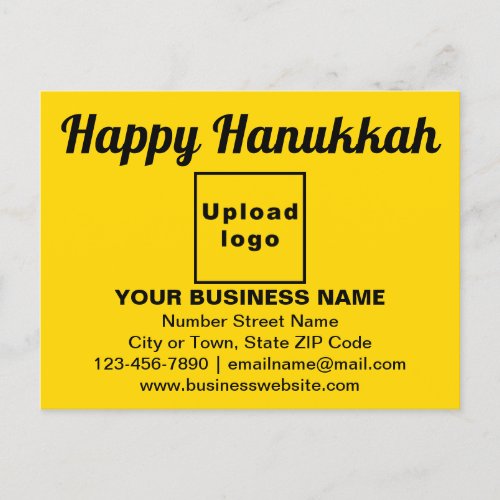 Business Hanukkah Greeting on Yellow Postcard