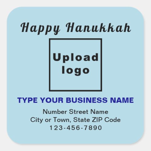 Business Hanukkah Light Blue Square Sticker