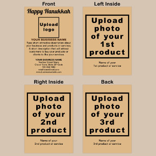 Business Hanukkah Light Brown Folded Greeting Card
