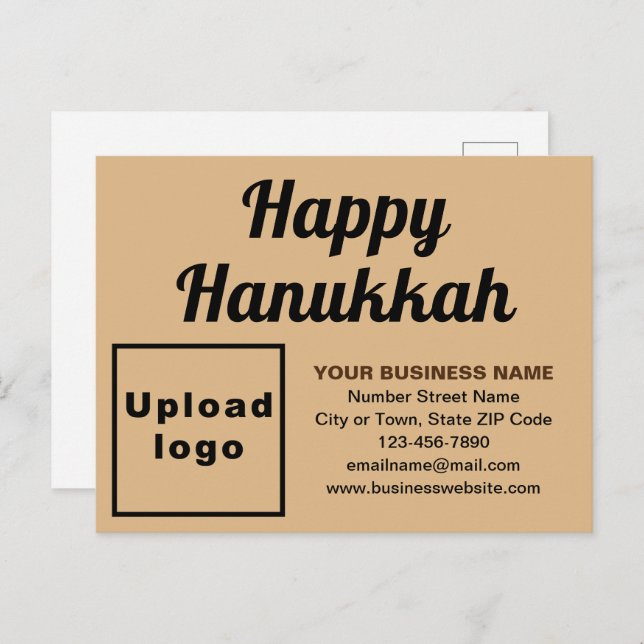 Business Hanukkah Light Brown Holiday Postcard (Front/Back)