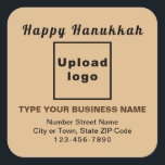 Business Hanukkah Light Brown Square Sticker<br><div class="desc">Happy Hanukkah! The Festivals of Lights, one of the holidays of the year to celebrate. One of the seasons of the year to advertise also your business. By the way, are you looking for sticker that you can use as marketing material to advertise your business, to promote your brand name...</div>