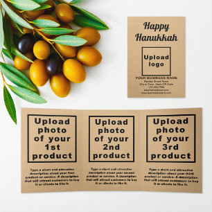 Business Hanukkah Light Brown Trifold Card