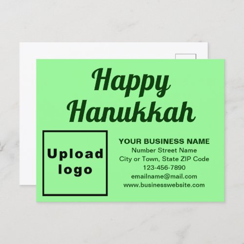 Business Hanukkah Light Green Holiday Postcard
