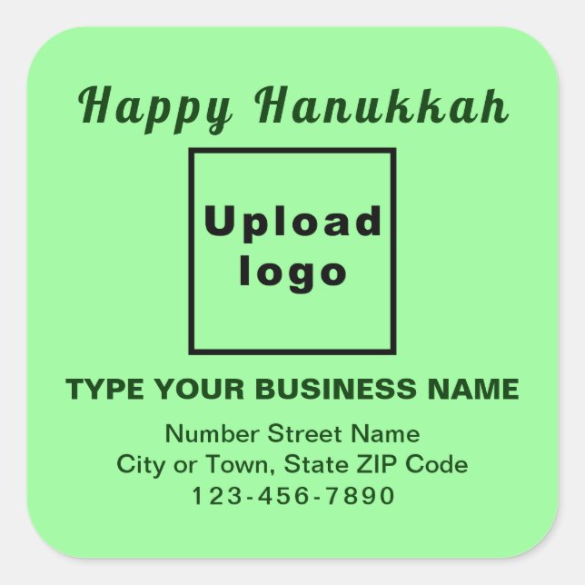 Business Hanukkah Light Green Square Sticker (Front)