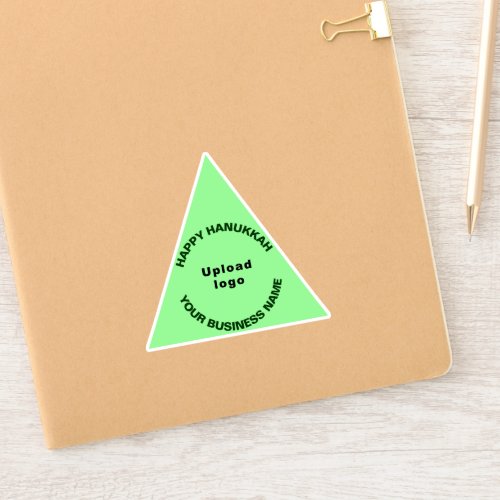 Business Hanukkah Light Green Triangle Vinyl Sticker