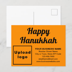 Business Hanukkah Orange Color Holiday Postcard