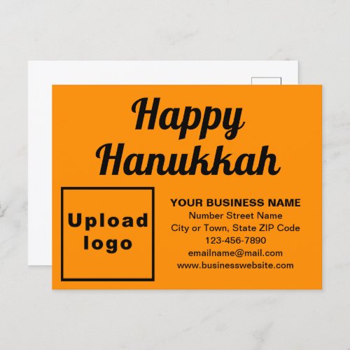 Business Hanukkah Orange Color Holiday Postcard
