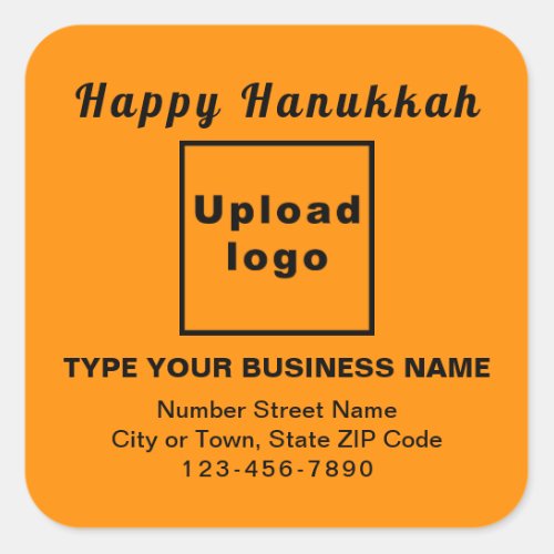 Business Hanukkah Orange Color Square Sticker