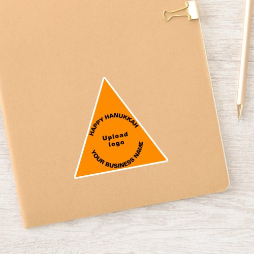 Business Hanukkah Orange Color Triangle Vinyl Sticker