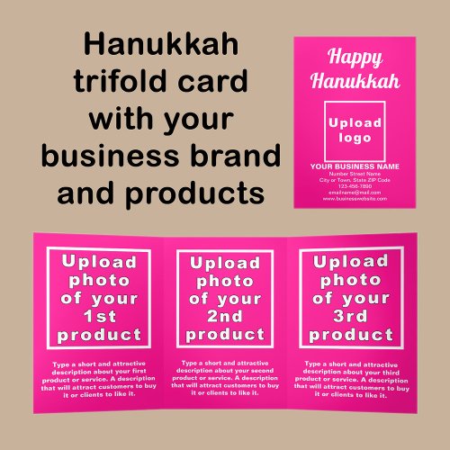 Business Hanukkah Pink Trifold Card