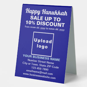 Business Hanukkah Sale on Blue Table Sign