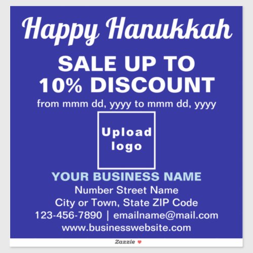 Business Hanukkah Sale on Blue Vinyl Sticker