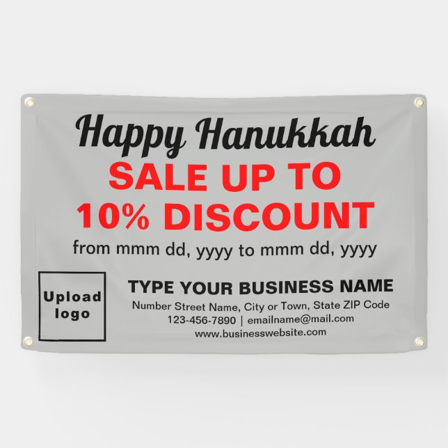 Business Hanukkah Sale on Gray Rectangle Banner (Horizontal)