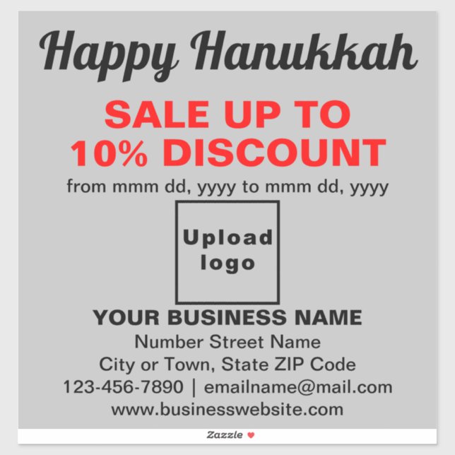 Business Hanukkah Sale on Gray Vinyl Sticker (Sheet)