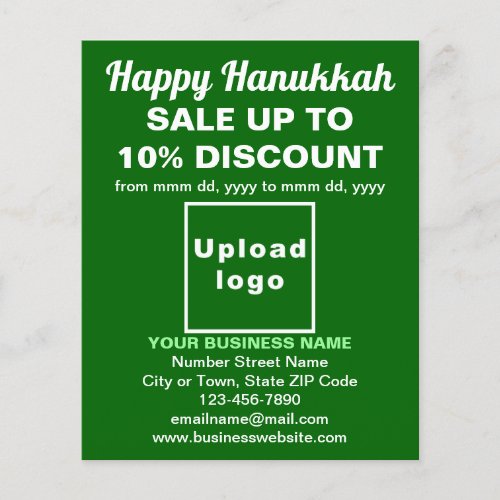 Business Hanukkah Sale on Green Flyer