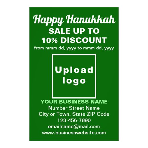 Business Hanukkah Sale on Green Photo Paper