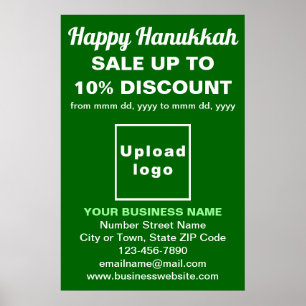 Business Hanukkah Sale on Green Poster