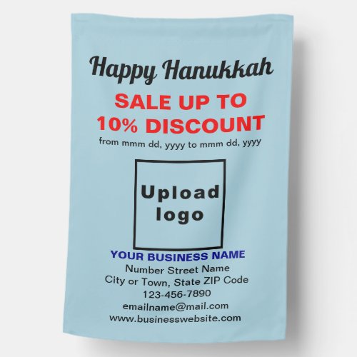 Business Hanukkah Sale on Light Blue Flag