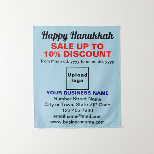 Business Hanukkah Sale on Light Blue Tapestry
